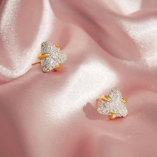 LOYATA Spike Earrings Gold Huggie Hoop Diamond Cubic Zirconia 14K Gold Plated Dainty Small Simple Hypoallergenic Geometric Jewelry Gift for Women - color: Diamond Triangle