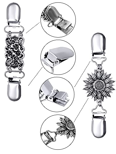 Jetec 4 Pieces Vintage Sweater Shawl Clips Retro Cardigan Collar Dress Shirt Brooch Clips for Women Wearing, 4 Styles - style: Exquisite Style