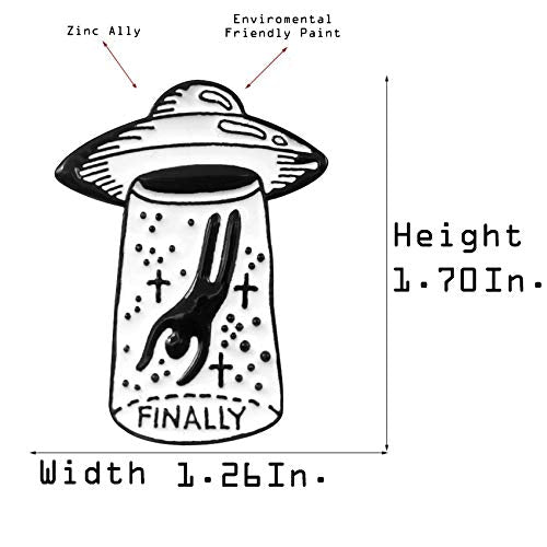 Premium Handmade Enamel Lapel Pin Brooch Badge - color: [UFO] Finally Took Me, size: 1 Pin