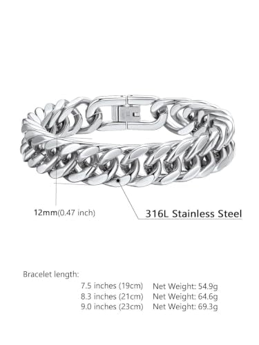 Supcare Unique Anniversary Birthday Valentines Fathers Day Stainless Steel Cuban Link Bracelets for Men Him, To My Man Dad Husband Love Always Remember Wrist Chain Bracelet Jewelry Gifts - color: A-Steel 01 To My Son, size: 8.3 Inches-12mm Width