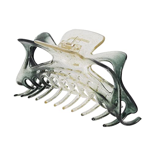 Women's Jumbo Jaw Clip Extra Large Marbelized Hair Claw (Glitter Grey) - color: Glitter Grey