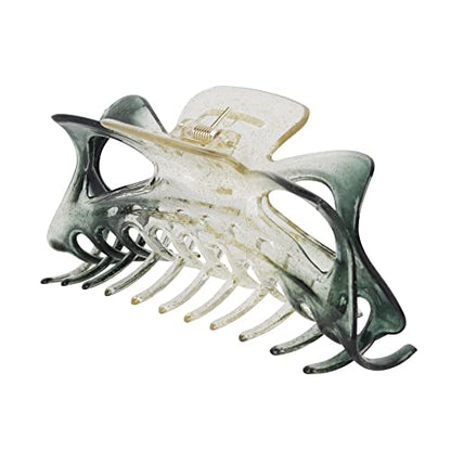 Women's Jumbo Jaw Clip Extra Large Marbelized Hair Claw (Glitter Grey) - color: Glitter Grey