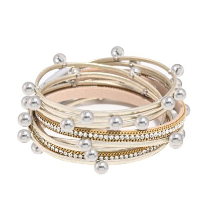 VIBILIA Boho Leather Wrap Bracelets for Women Multi-Layer Bracelets | With Strong Clasp Jewelry for Women - color: 07-Beads-Khaki