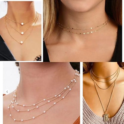 KOSMOS-LI 60 PCS Gold Plated Jewelry Sets with Costume Necklaces, Bracelets, Earrings, Knuckle Rings for Women - color: 60gold