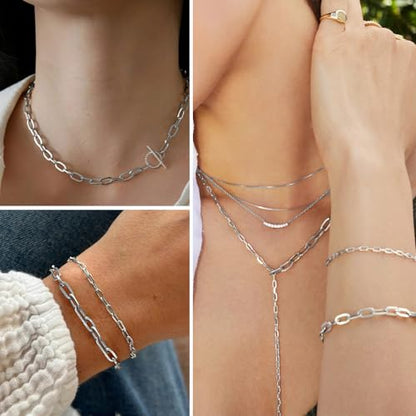 16.5FT Stainless Steel Paperclip Chain 5mm Silver Chain for Jewelry Making | Chunky Link Chains Roll Bulk for Necklace Bracelet Crafts - color: 5mm stainless steel paperclip