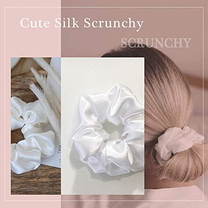 LilySilk Brand 100% Mulberry Silk Hair Scrunchie, Bright Coffee, No Damage, Elastic Silk Ponytail Holder, 1 Count, Suitable for All Hair Styles and Lengths - color: Bright Coffee
