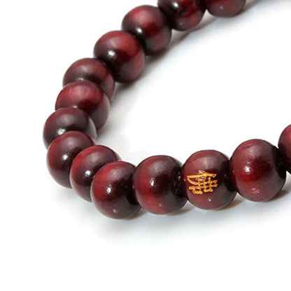 Eigso 6-8mm Wood Beads Bracelet Prayer Beads for Meditation Buddha Tibetan Bracelet for Men and Women - color: B:3 Pcs