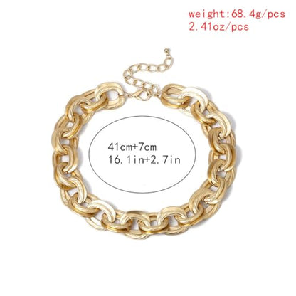 Chunky Gold Chain Necklace for Women Big Chunky Choker Necklace Gold Cuban Link Chain Necklaces Punk Hip-Hop Necklaces Costume Jewelry Gift - color: Gold04