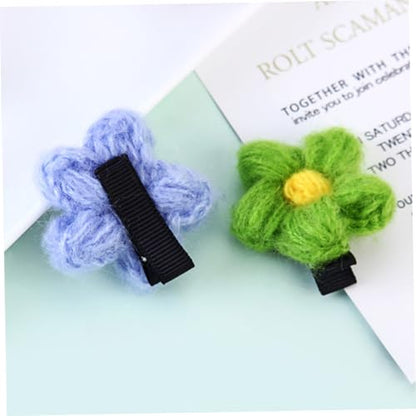 12pcs Flower Bobby Pins Hair Clips Mixed Colors Birthday Hair Accessories Sweet Headwear Set Random Color