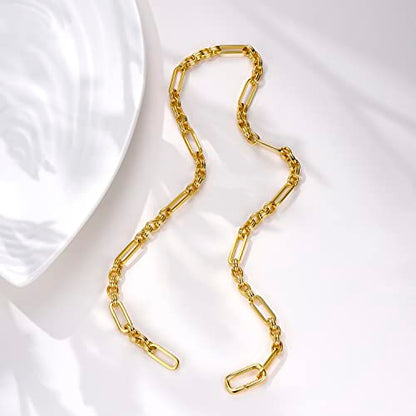 FRUMOS Dainty Layered Choker Necklace 18k gold Plated Y Pendant Commemorative coin Necklace Multilayer Bar Disc Necklace Adjustable Layering Choker Necklaces fashion jewelry for Women Girls - color: Gold axiom chain