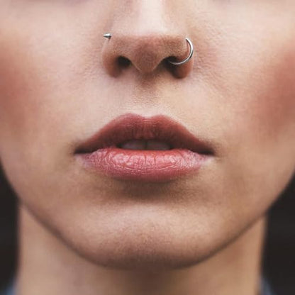 14K Gold Nose Ring Hoop for Women and Men, 6mm/7mm/8mm Tiny Gold Nose Ring Stud Piercing Jewelry, 20G 22G - color: 14k White Gold, size: 20 gauge(0.8mm)-8mm
