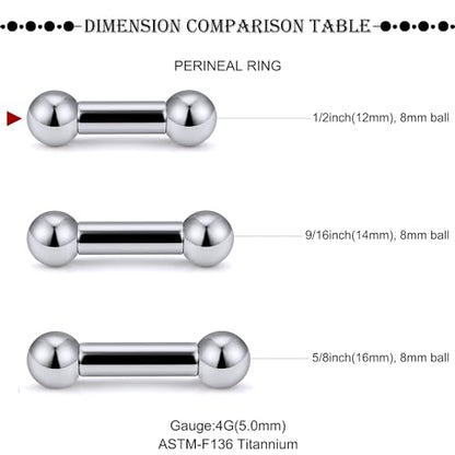 16G-2G ASTM F136 Titanium Internally Threaded Nipple Tongue Rings Piercing Jewelry Straight Industrial Earring Barbell G23 Titanium Nipple Tongue Bars Piercing Jewelry for Women Men 12MM-40MM - style: 4G, 12mm Length, 8mm Ball