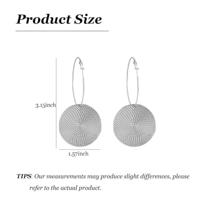 Gold Dangle Earrings for Women Long Statement Drop Boho Gold Chandelier Disc Tassel Earrings Dangle for Party Wedding Trendy Jewelry Gifts - color: A4-Silver Hoop