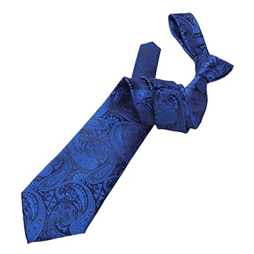Alizeal Mens Gradient Paisley Necktie and Pocket Square Set | Elegant Design Perfect for Weddings Banquets Business Formal Events - color: 170-royal Blue