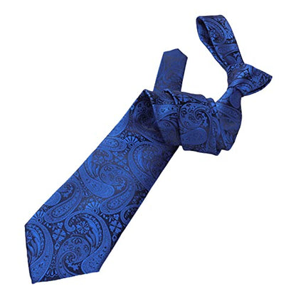 Alizeal Mens Gradient Paisley Necktie and Pocket Square Set | Elegant Design Perfect for Weddings Banquets Business Formal Events - color: 170-royal Blue
