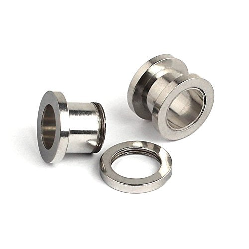 16pcs Surgical Steel Screw Tunnel Gauge Ear Expander Stretching Kit Plugs Piercing -8 Pairs 14g-00g (1.6mm-10mm) - color: Steel