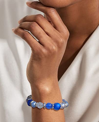Noessla Beaded Boho Stretch Bracelet Colorful Stackable Crystal Beads Bracelets Trendy Costume Jewelry Mothers Day Gifts for Women - color: 21-Sapphire
