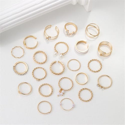 Knuckle Rings Set for Women, Dainty Stackable Midi Rings Simple Stacking Joint Finger Rings Pack Adjustable Cute Butterfly Heart Rings Mixed Size - style: C-22Pcs
