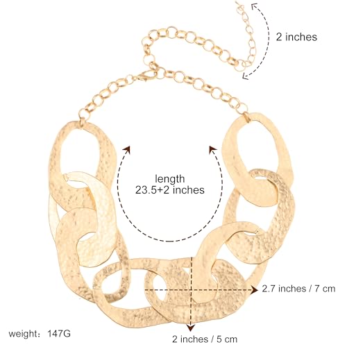 Fashion Chunky Gold Choker Necklace Cuban Link Large Chain Statement Necklaces for Women