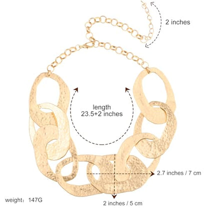 Fashion Chunky Gold Choker Necklace Cuban Link Large Chain Statement Necklaces for Women