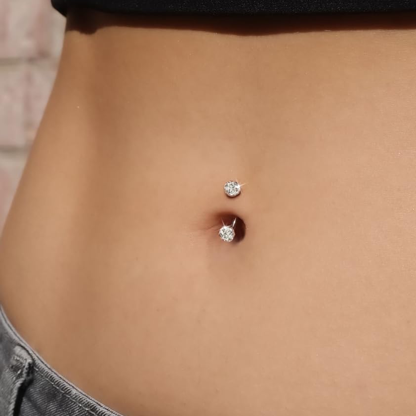 14G Small Belly Button Rings for Women 316L Stainless Steel | Tiny Internally Threaded Navel Rings, Rook Piercing Jewelry, Eyebrow Rings, Hypoallergenic Curved Barbells, 6-16MM, 5PCS - color: 14G/16MM Bar/Gold