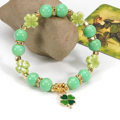 Twinfree Bohemia Beaded Bracelet for Women, Polymer Clay Stretch Bracelets - color: color 49