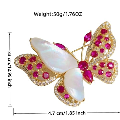 SYWDUDUCLT Fashion Elegant Brooches for Women Brooch, Suitable For Party And Daily Wear On Many Occasions - style: RedButterfly