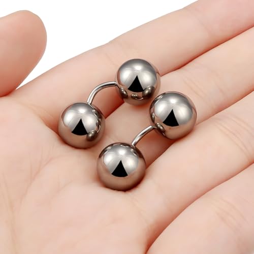 G23 Titanium 16G 14G 12G Big Piercing Balls PA Rings Piercing Jewelry Hypoallergenic Externally Threaded Curved Barbell VCH Piercing Jewelry Women Men 6mm 8mm 10mm Balls - style: 16G Titanium-6mm bars-10mm balls