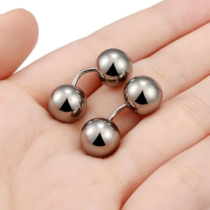G23 Titanium 16G 14G 12G Big Piercing Balls PA Rings Piercing Jewelry Hypoallergenic Externally Threaded Curved Barbell VCH Piercing Jewelry Women Men 6mm 8mm 10mm Balls - style: 16G Titanium-6mm bars-10mm balls