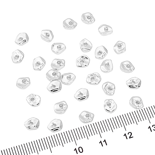 Silver Plated Irregular Spacer Beads 5x6mm 30pcs for Jewelry Making Findings Non Tarnish - color: Silver, size: 5x6mm Irregular