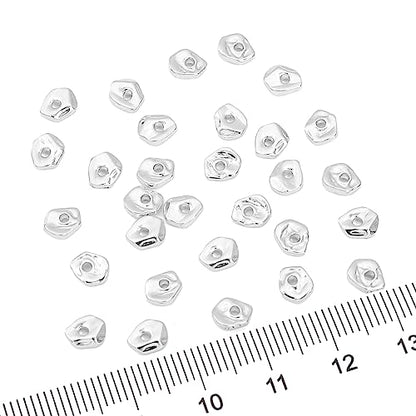 Silver Plated Irregular Spacer Beads 5x6mm 30pcs for Jewelry Making Findings Non Tarnish - color: Silver, size: 5x6mm Irregular