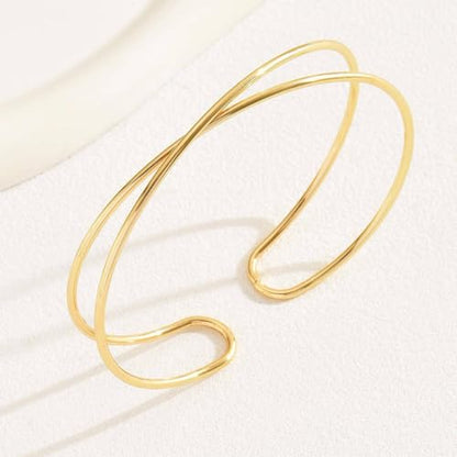 Todenb Upper Arm Cuff for Women Minimalist Adjustable Arm Band Gold Silver Arm Cuff Multi-Layer Arm Bracelet Upper Arm Jewelry - color: Gold Cross