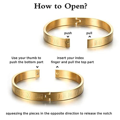 3pcs/set Classical Handmade Braiding Bracelet Hip Hop Men Pave CZ Leopard Head Roman Numeral Bracelet Stainless Steel Jewelry - color: 3pcs Q Gold Crown With Diamond