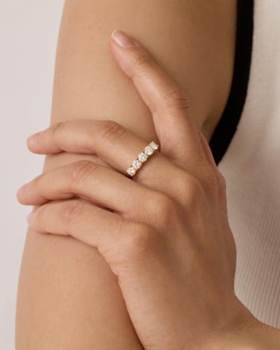 PAVOI 14K Gold Plated Premium Cubic Zirconia Engagement Ring for Women | Promise Eternity Ring Jewelry - color: Yellow Gold, size: 9