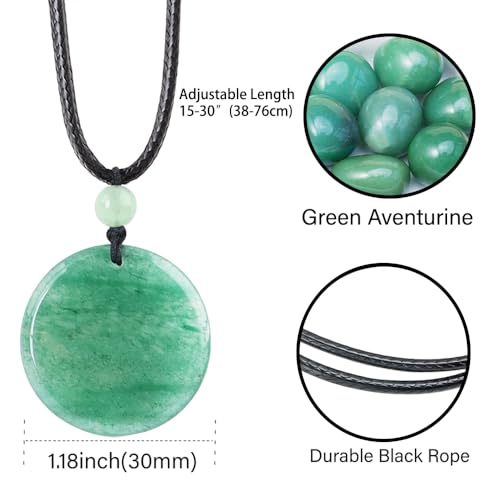 Anjiucc Natural Gemstone Tree of Life Black Obsidian/Golden Obsidian Pendant Necklace for Male and Female Necklace - color: Green Aventurine 1