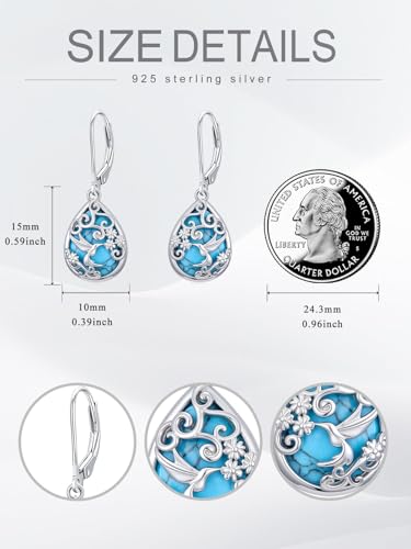Dorunmo s925 Sterling Silver Western Dangle Drop Earrings Birthday Jewelry Gifts for Women - style: Hummingbird