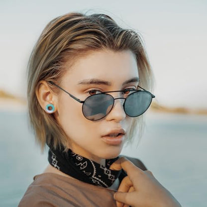 20Pcs Silicone Ear Gauges 2G-25mm Flexible Ear Tunnels Gauges Soft Expander Stretching Ear Plugs Tunnels Black Earring Piercings Jewelry for Men Women - color: Thick Light Green Silicone