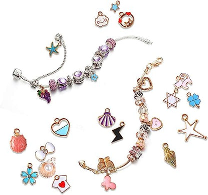 SANNIX 110pcs Assorted Gold Plated Enamel Pendants Necklace Bracelet Charms | for Jewelry Making - style: Assorted Charms