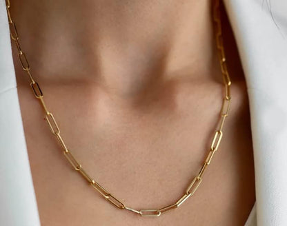 Jewelry Affairs 14k Yellow Gold Paperclip Chain Necklace, 3mm - size: 18