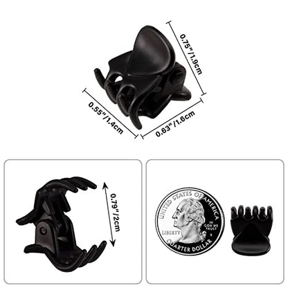YOHAMA 36 PCS Black Mini Hair Claw Clips Great for Design Kids and Adult Hairstyles Decoration Buns, Pining Bangs Strong Grip Multifunction Clamp Clips. | Multifunction Durable Small Hair Clips, Women Girl Fixed Messy Bun, Design Hairstyles, Non-Pulling o