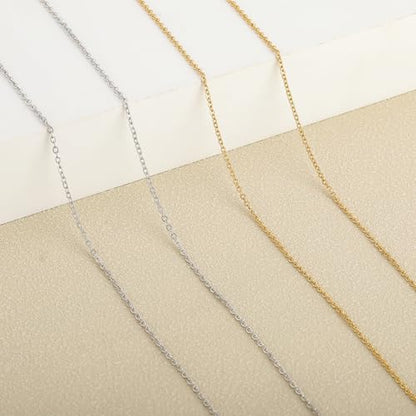 SMYHTGLIF 2 Rolls Total 65.6 Feet Oval Cable Chain for Jewelry Making | Gold & Silver Stainless Steel Jewelry Making Chains DIY Craft Chain Bulk Roll Jewelry Findings - size: 1.9×1.5mm