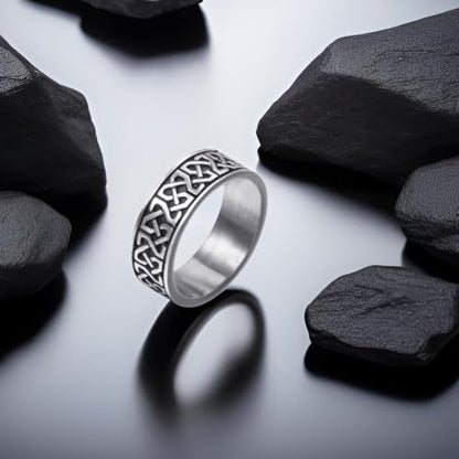 8mm Men Celtic Knot Stainless Steel Ring Band Vintage Jewelry Us Size 8-15