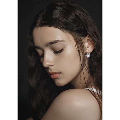 S925 Sterling Silver Celtic Knot Earrings for Women Irish Good Luck Drop Dangle Hook Earrings - style: Drop Leverback - Witch's Knot
