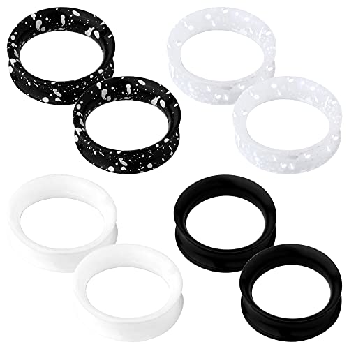 OUFER 8PCS Silicone Ear Gauges Flexible Ear Tunnels Plugs Stretchers Expander Double Flared Flesh Ear Piercing Jewelry for Women Men - color: 1"(25mm)
