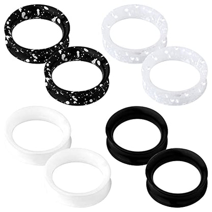 OUFER 8PCS Silicone Ear Gauges Flexible Ear Tunnels Plugs Stretchers Expander Double Flared Flesh Ear Piercing Jewelry for Women Men - color: 1"(25mm)