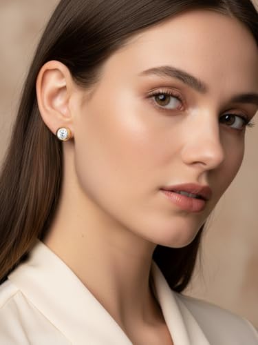 0.6-4 Carat 5A Cubic Zirconia/Simulated Emerald Sparkle Stud Earrings for Women, Hypoallergenic 925 Sterling Silver Posts, Anniversary Birthday Valentines Mothers Day Jewelry Gift - color: Yellow Gold, size: 4.00 Carat (2.00ct * 2)