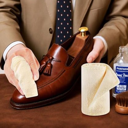10 Pcs Shine Shoes Cloth Kit Polish Dauber Applicators Cleaning Leather Shoes Boots Microfiber Care Cloths Suede Cleaner - color: Ivory