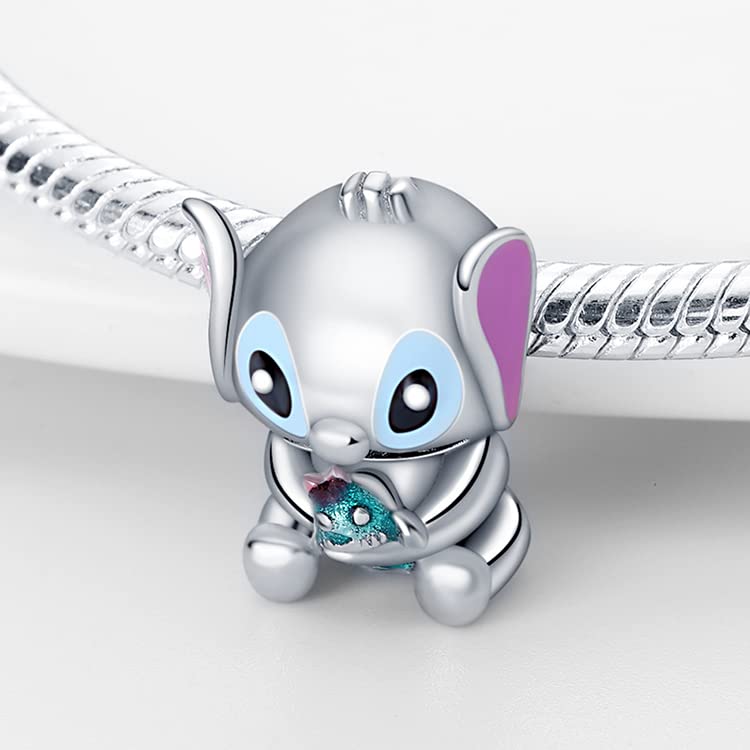LIGHTDOG 925 Sterling Silver Charms for Bracelets Necklaces Dangle Pendants Beads Charms Fits Pandora Charms Bracelets Jewelry Holidays Gift for Women - style: Stitch Charm