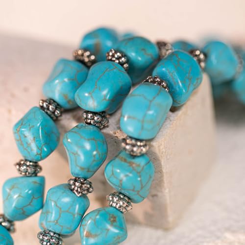 Montana West Rustic Couture's Bohemian Turquoise Cuff Bangle Bracelets for Women Cowgirl - color: Turquoise