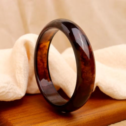 Chunky Resin Wide Bangle Bracelets for Women, Trendy Statement Minimalist Acrylic Bracelet Prom Holiday Jewelry Gift - color: Amber